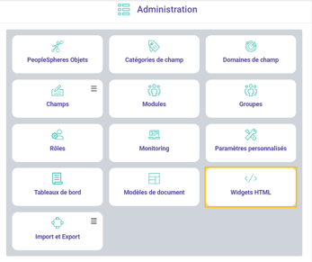 Admin widget